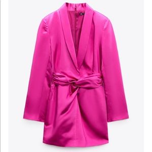 Zara Satin Effect Blazer Dress